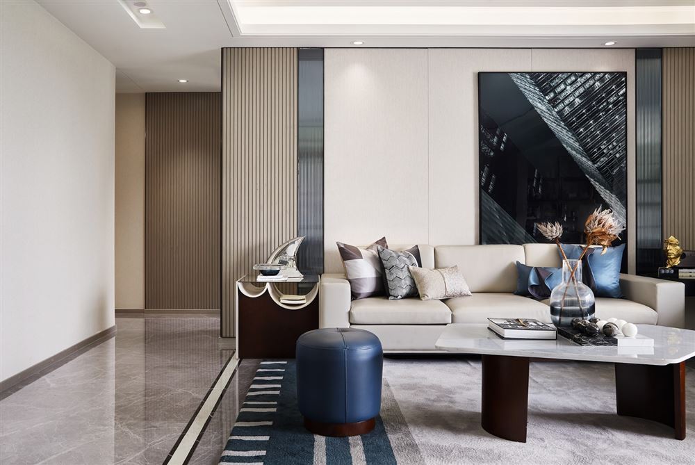 江门装修设计鹤山新华城133平米-现代轻奢风格室内家装案例效果图