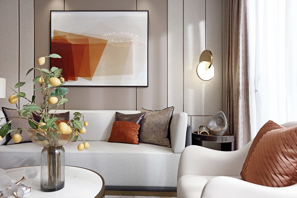 现代轻奢风格家装设计室内装修效果图-客厅沙发