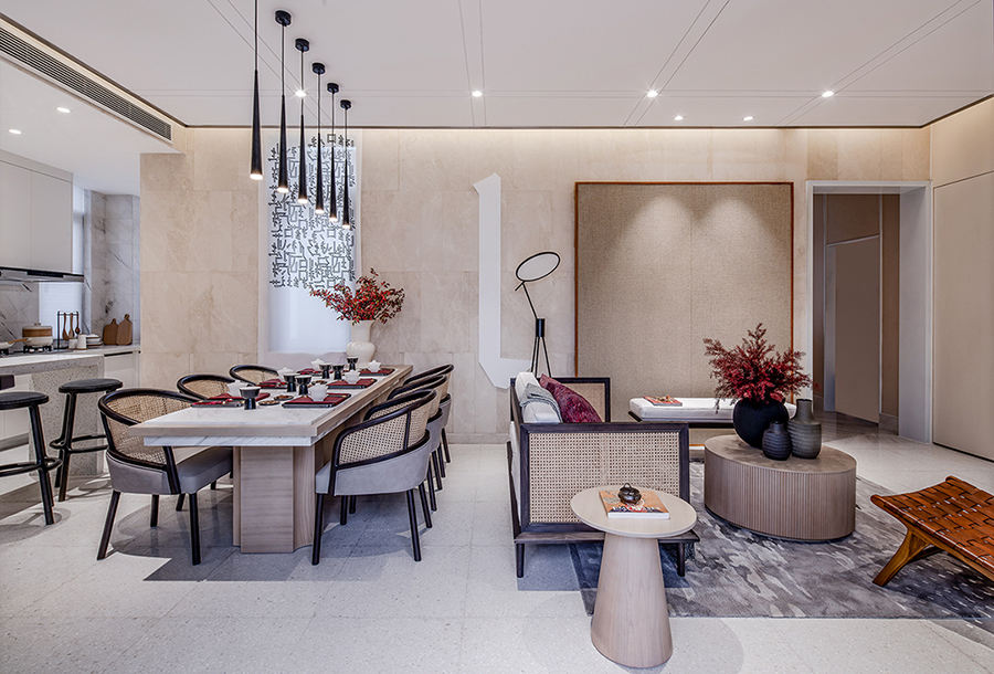 新中式风格室内家装案例效果图-客餐厅
