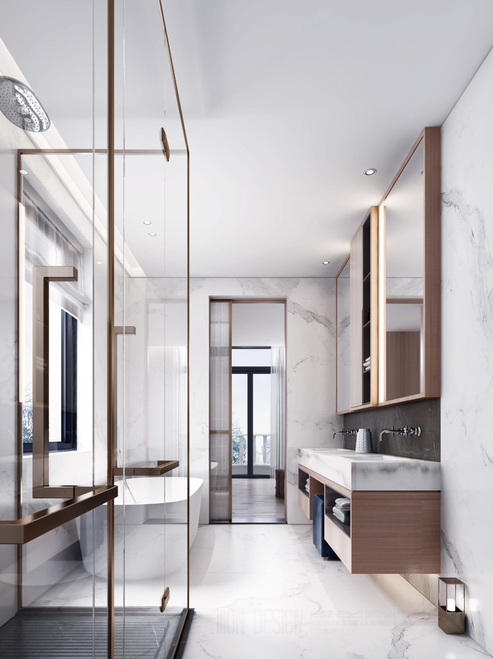 新中式风格别墅家装案例效果图-卫生间