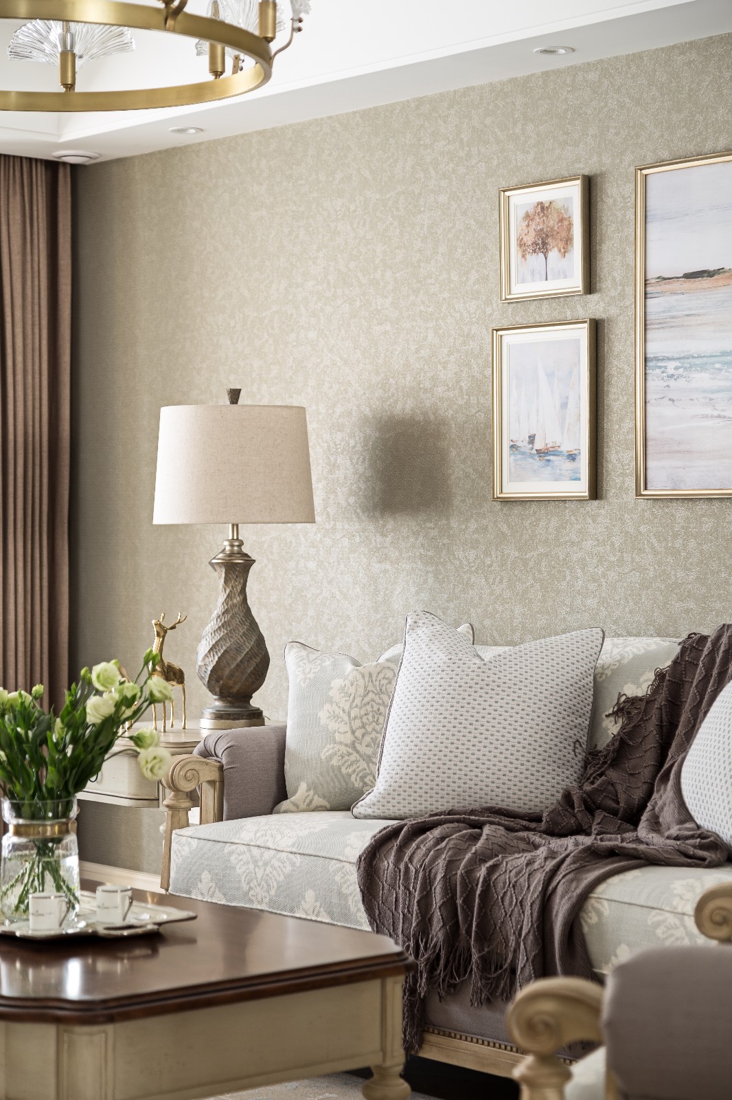 美式复古风格室内家装案例效果图-客厅沙发